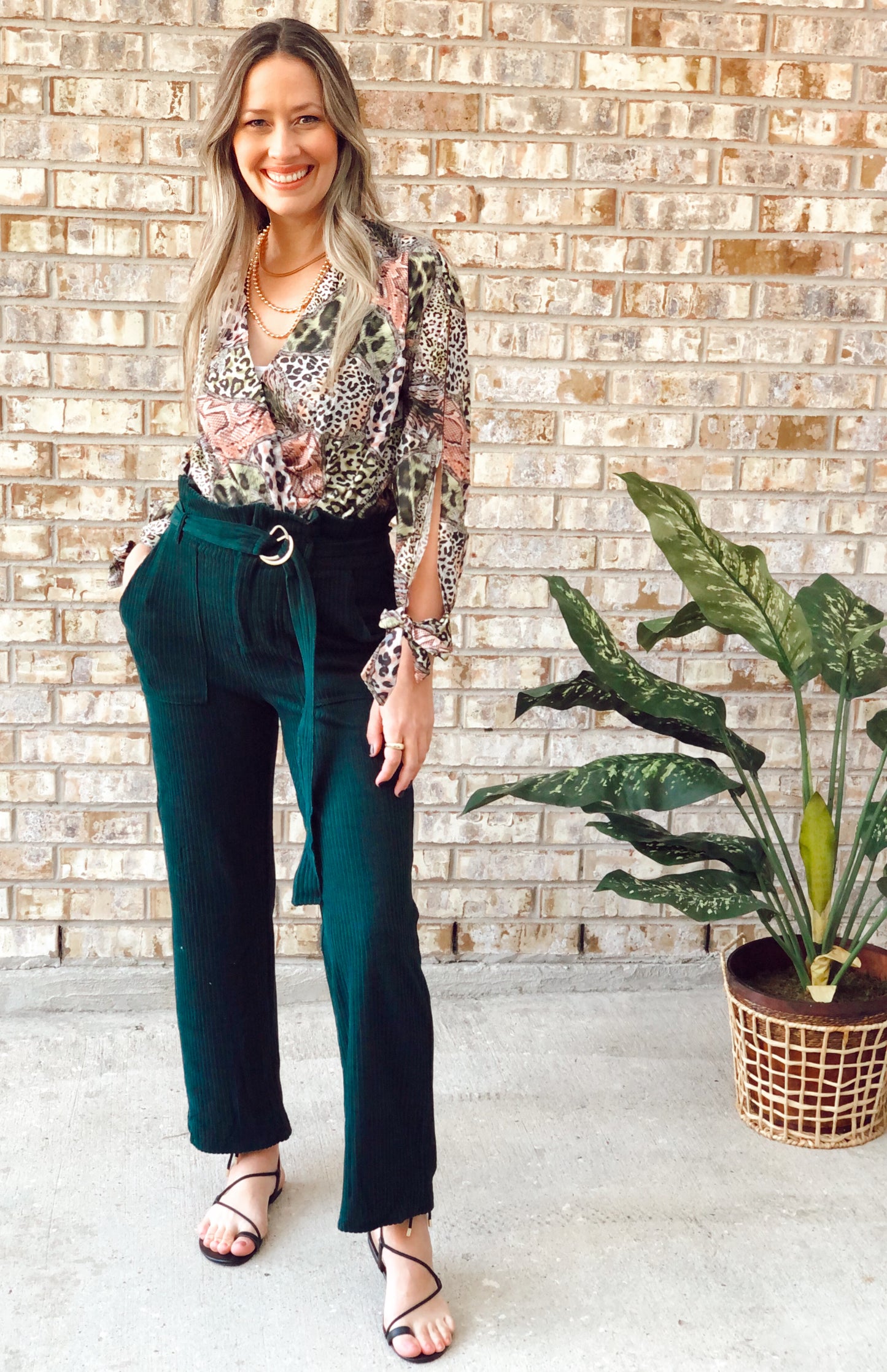 Bianca Olive Animal Print Top