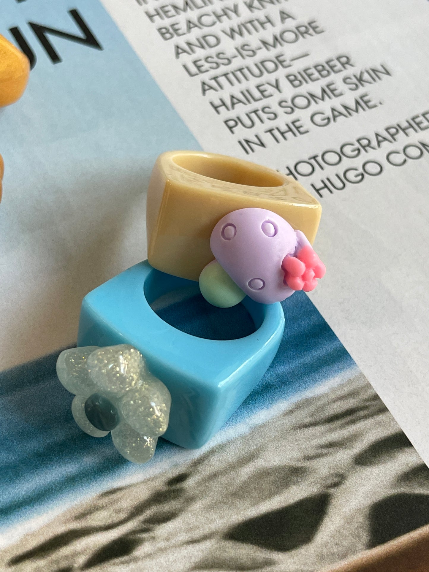 Chunky Acrylic Colorful Ring