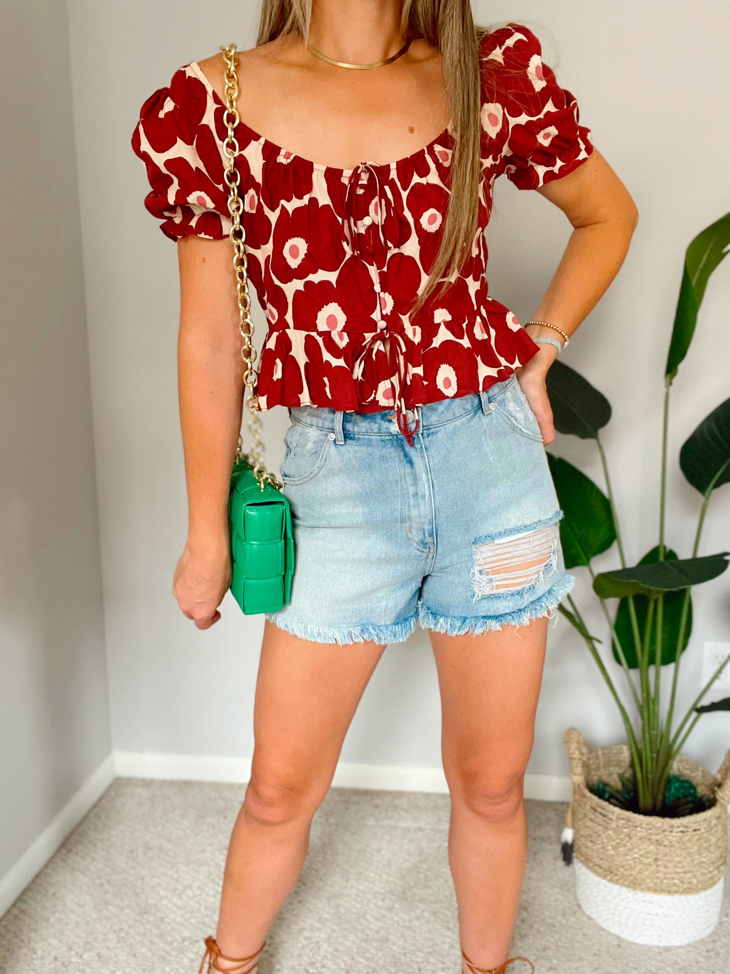 Puff Sleeve Floral Top
