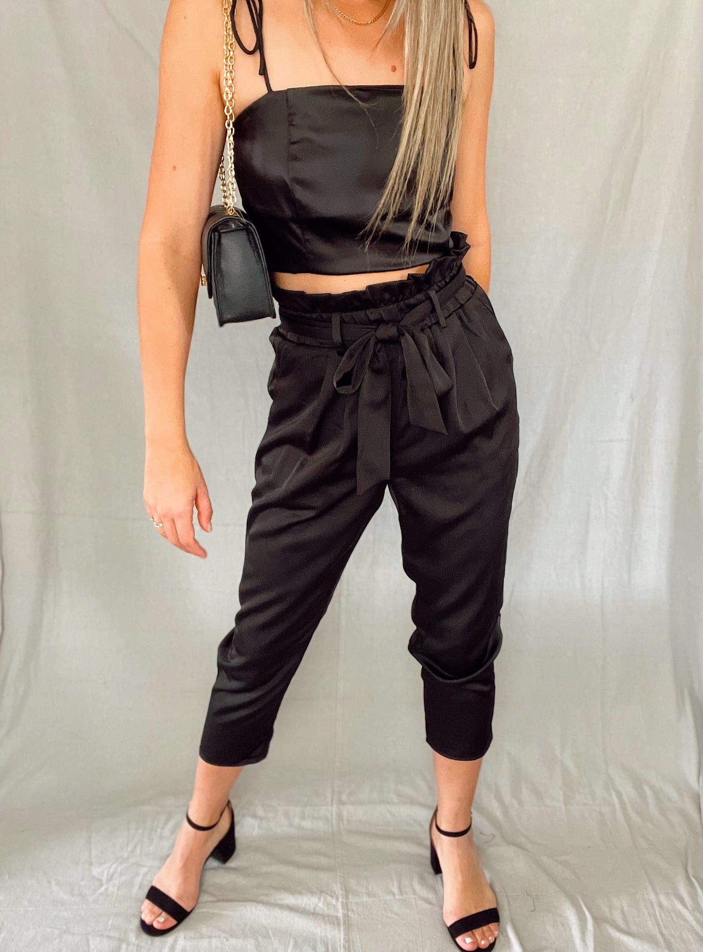 Black Satin Pants