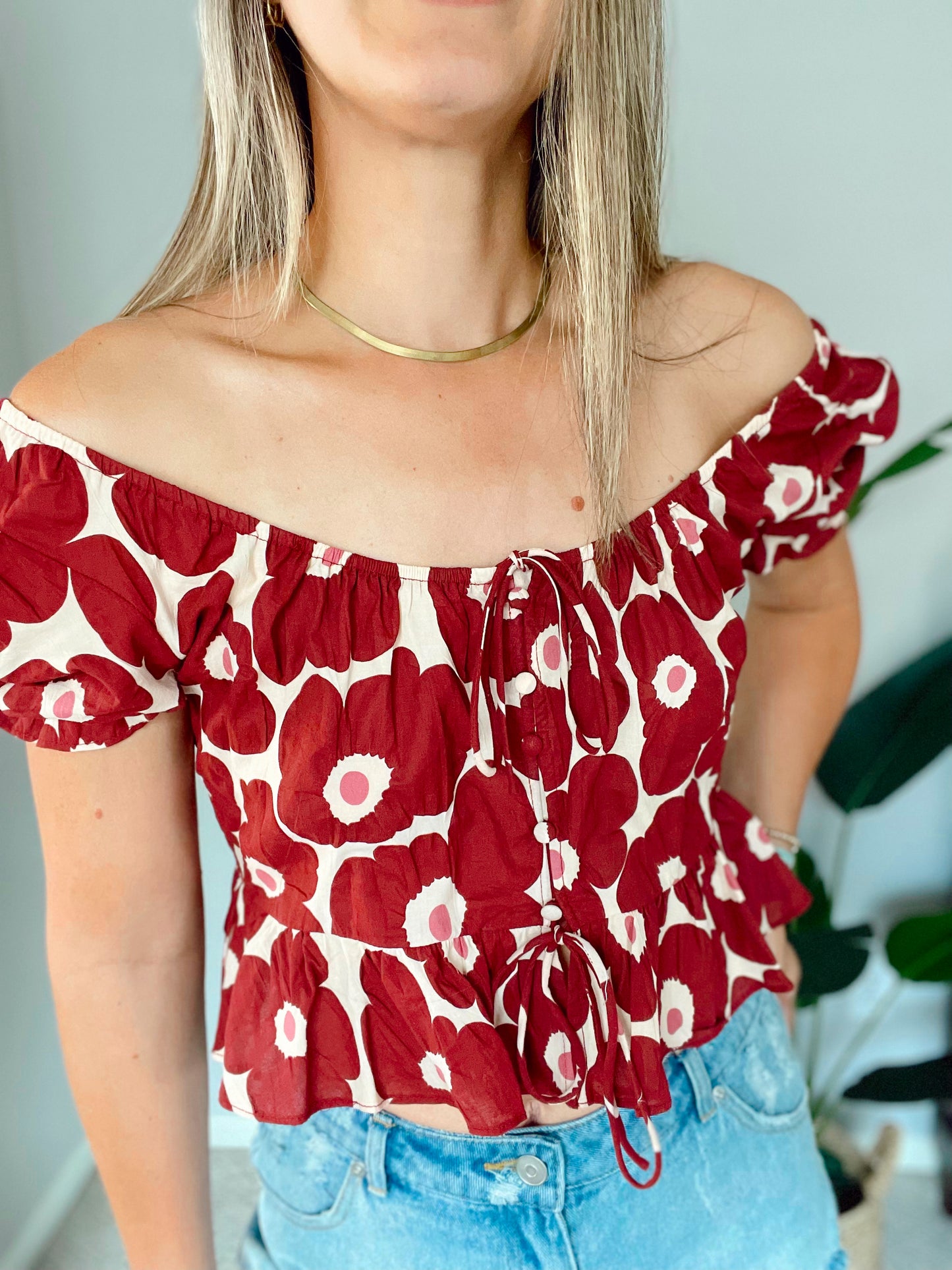 Puff Sleeve Floral Top