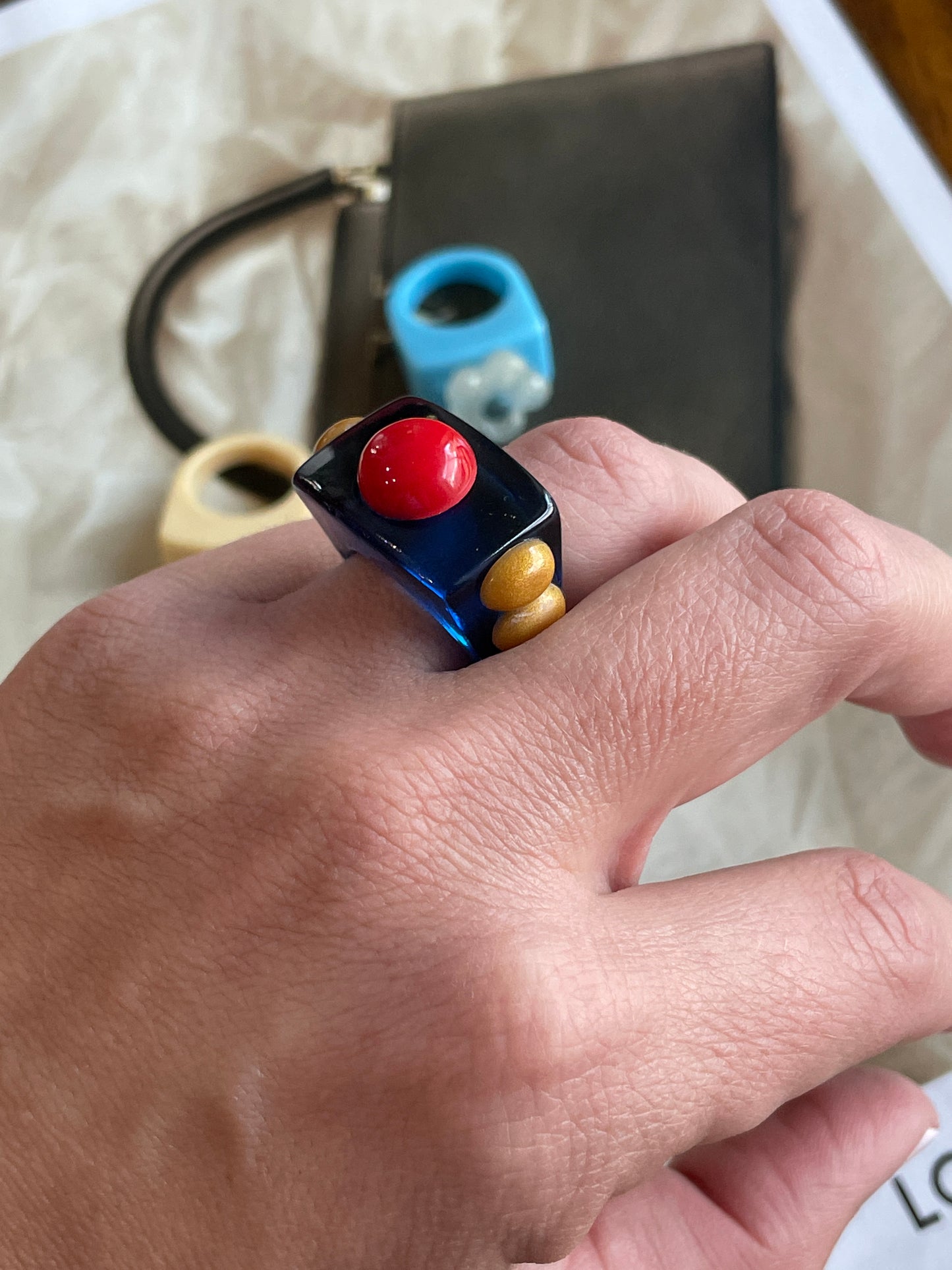 Chunky Acrylic Colorful Ring