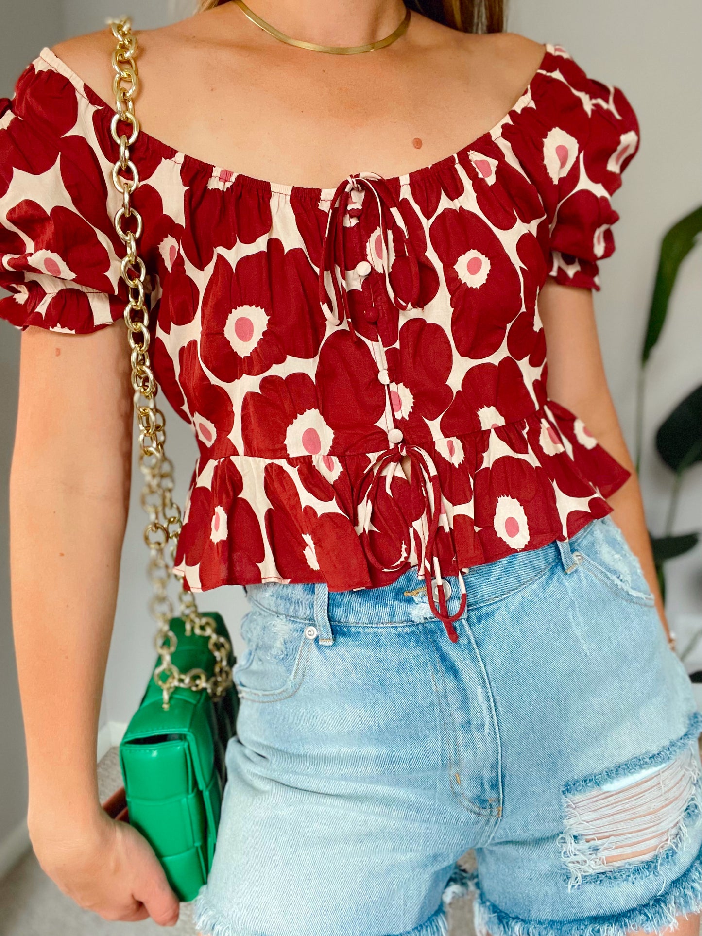 Puff Sleeve Floral Top