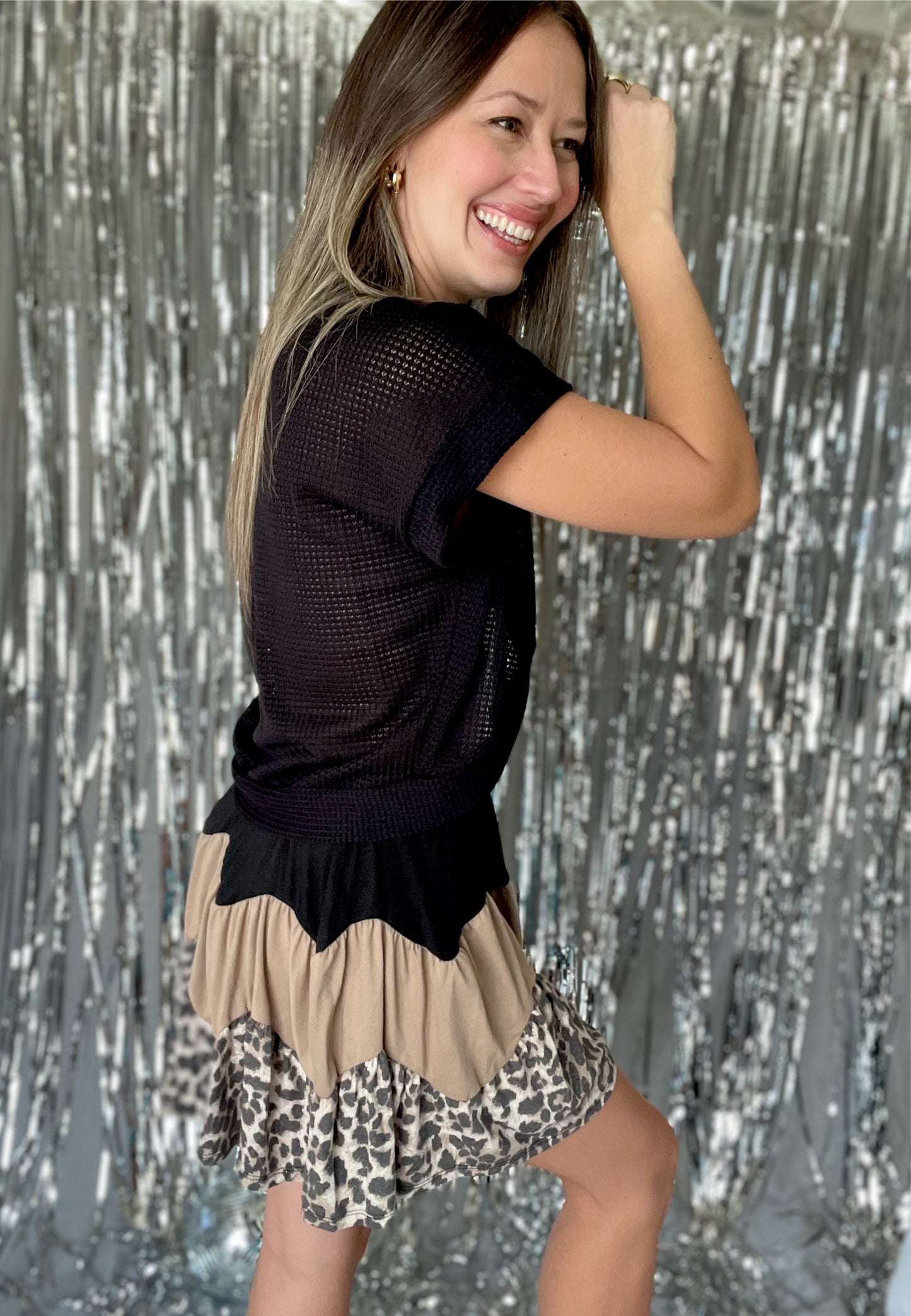 Black Front Twist Top