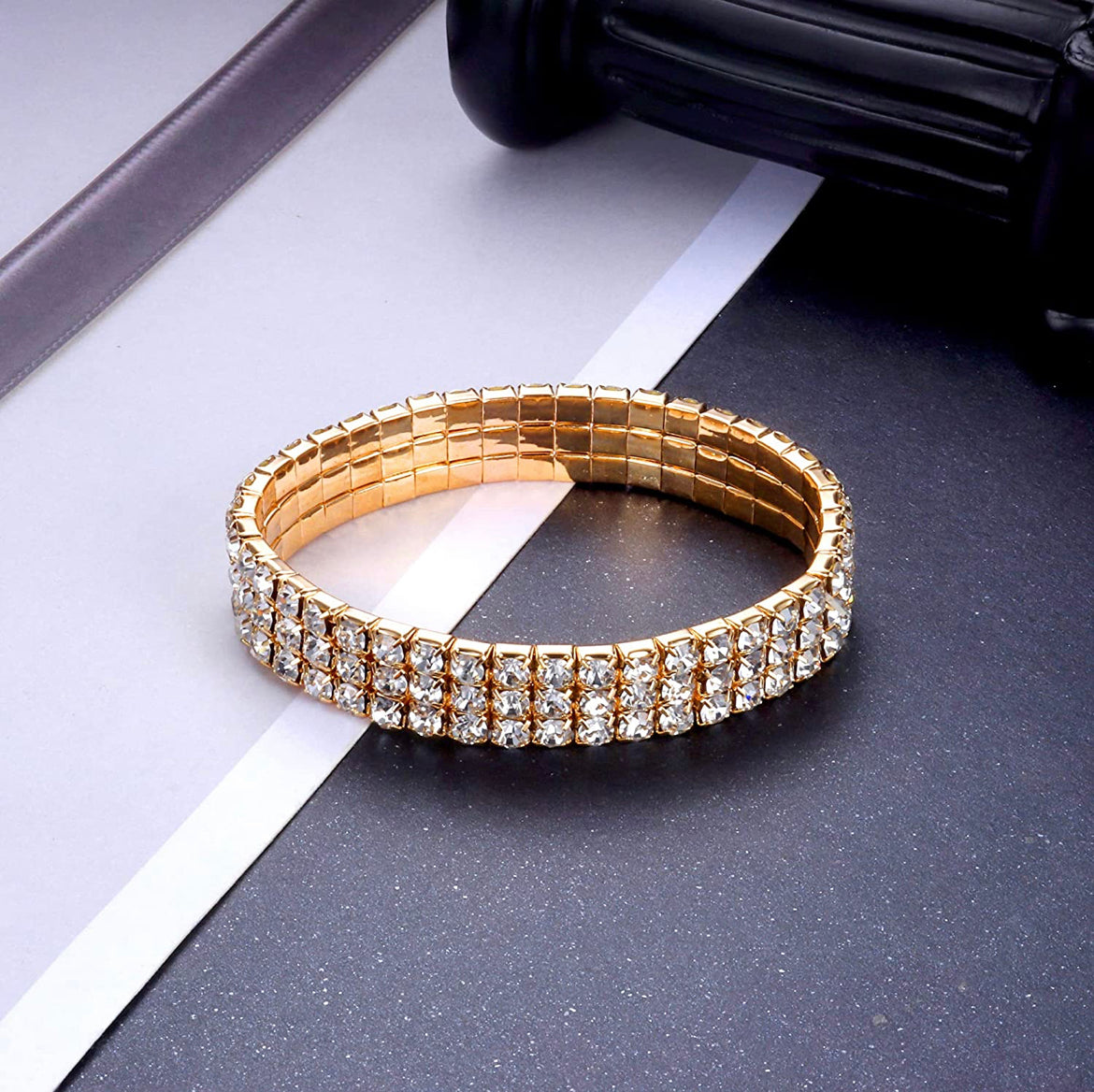 Rhinestone Strech Necklace Set