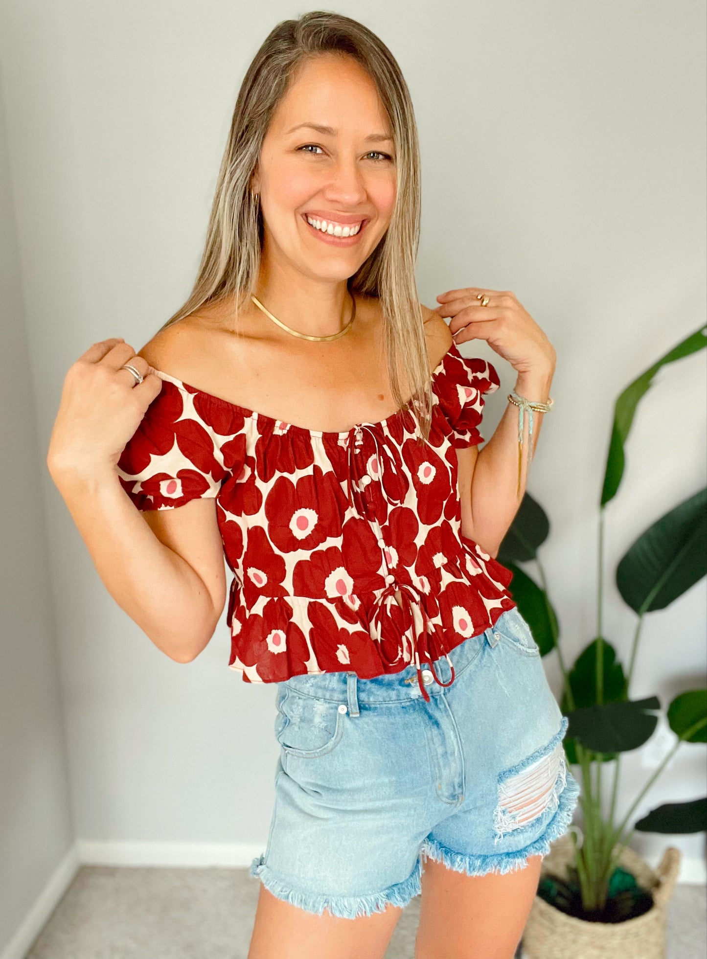 Puff Sleeve Floral Top
