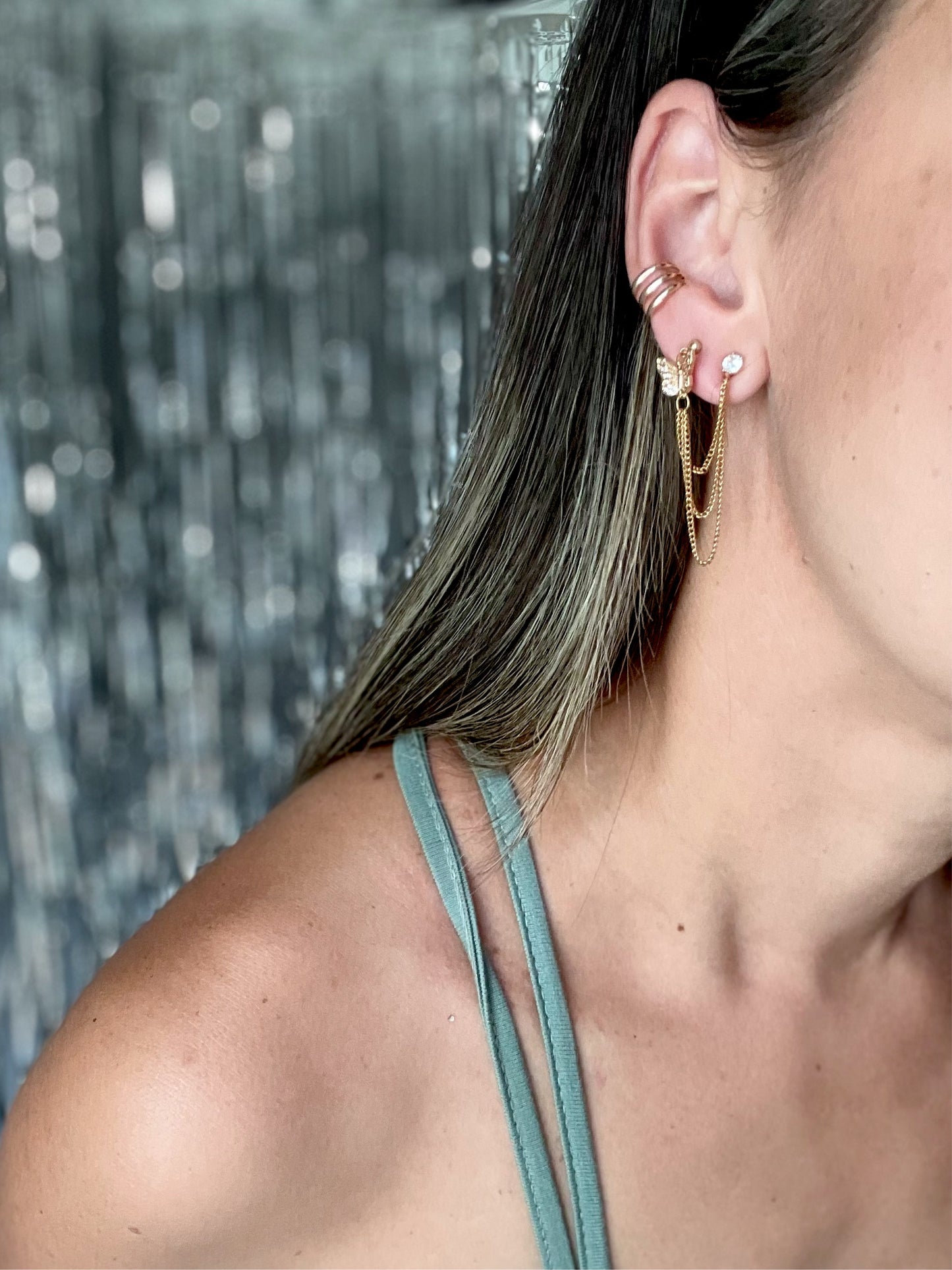 Ear Cuff Butterfly Earrings