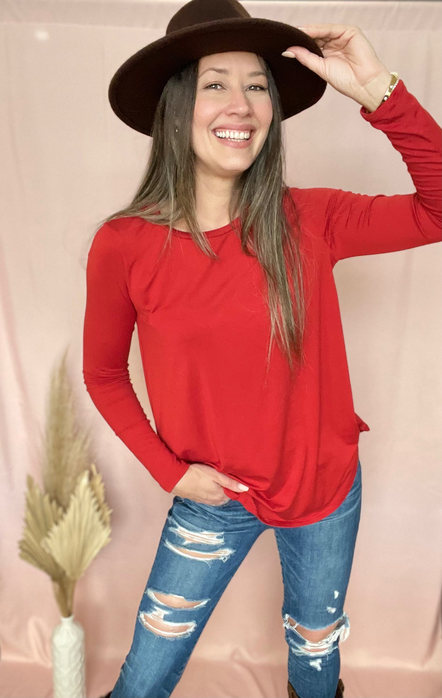 Rust Long Sleeve Top