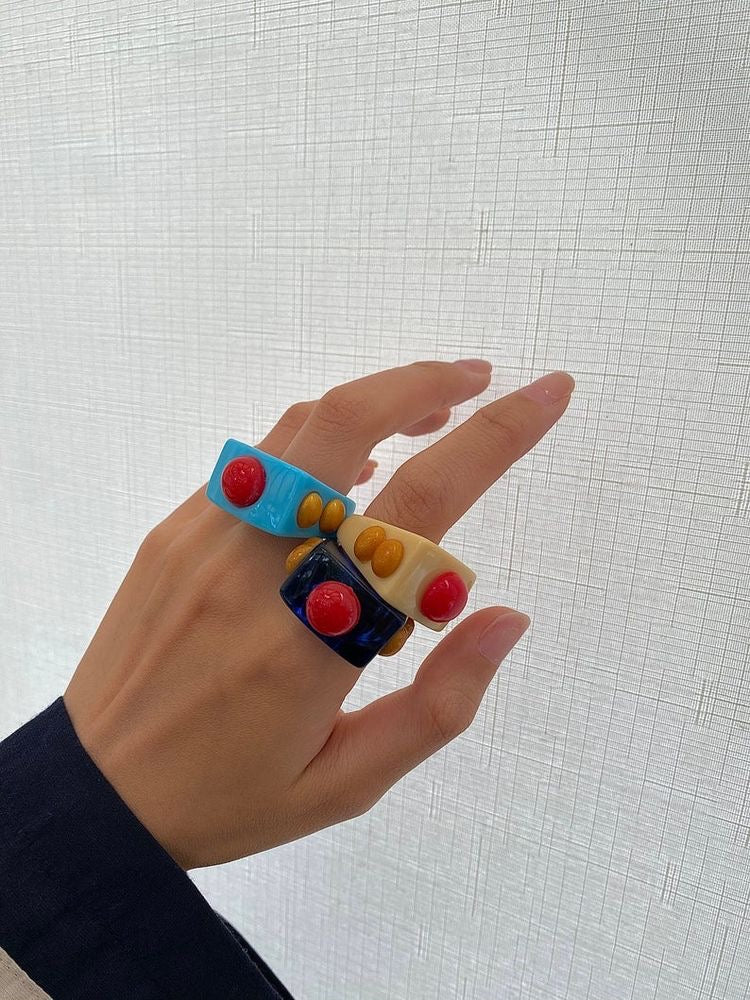 Chunky Acrylic Colorful Ring