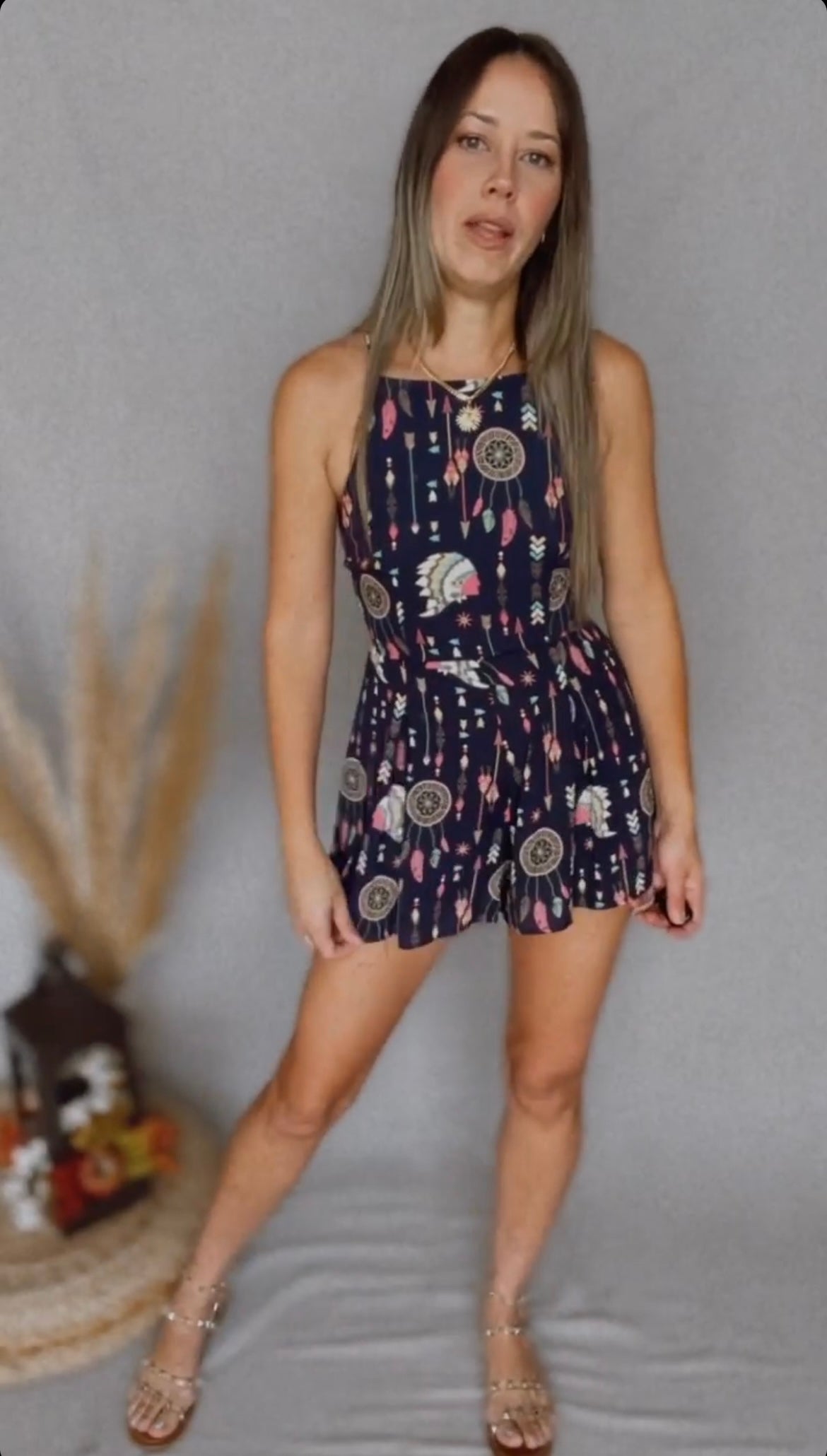 Dreamcatcher Navy Romper