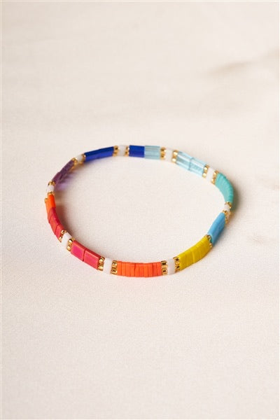 Tilu White Multi-Colored Beaded Bracelet