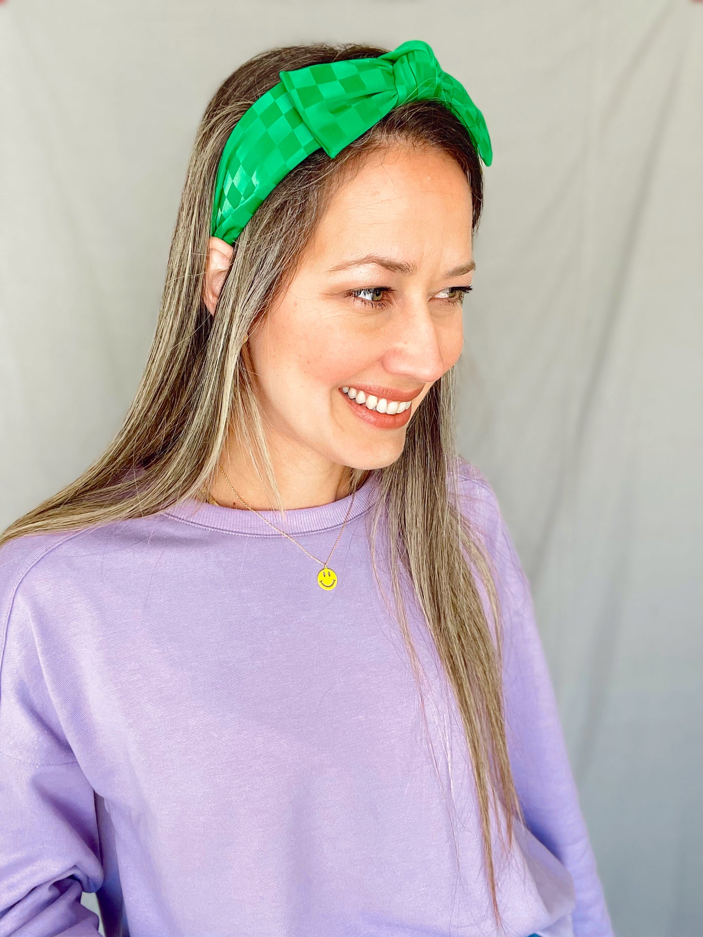 Green Checkered Headband