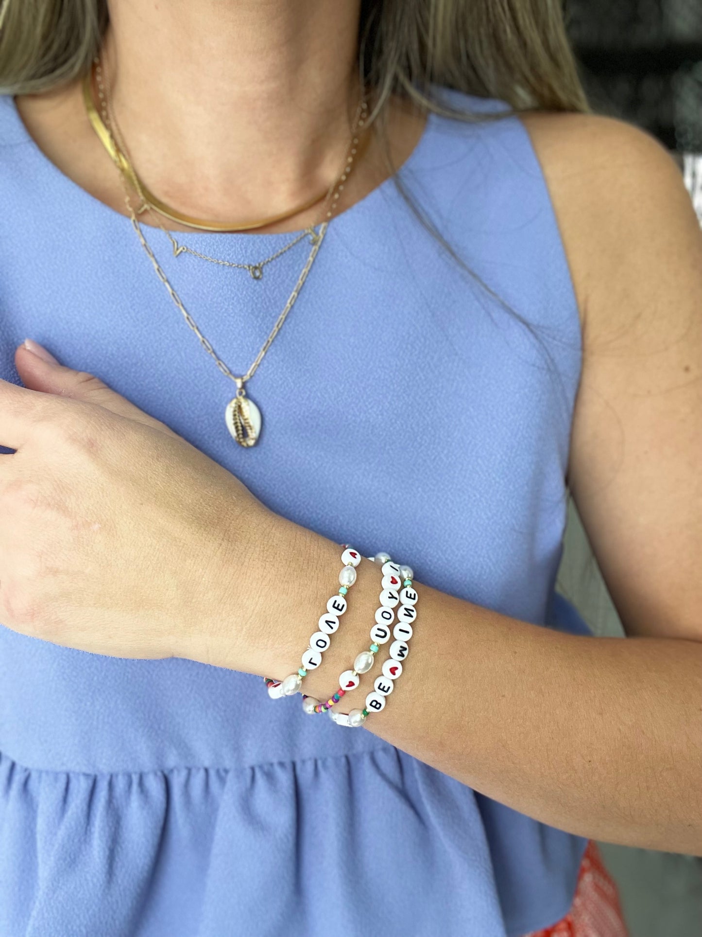 Be Mine Bead Strech Bracelet Multicolor