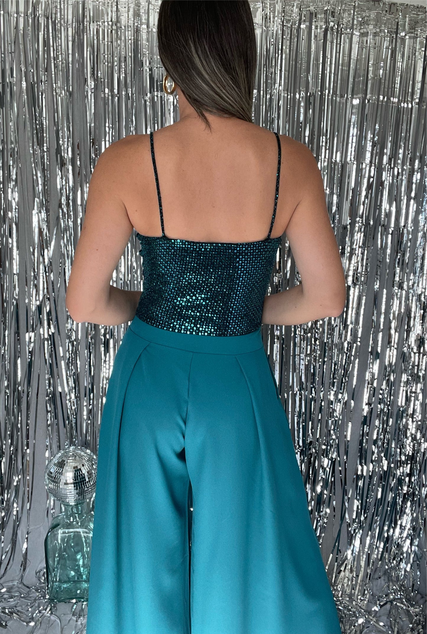 Emerald Glittery Crop Top
