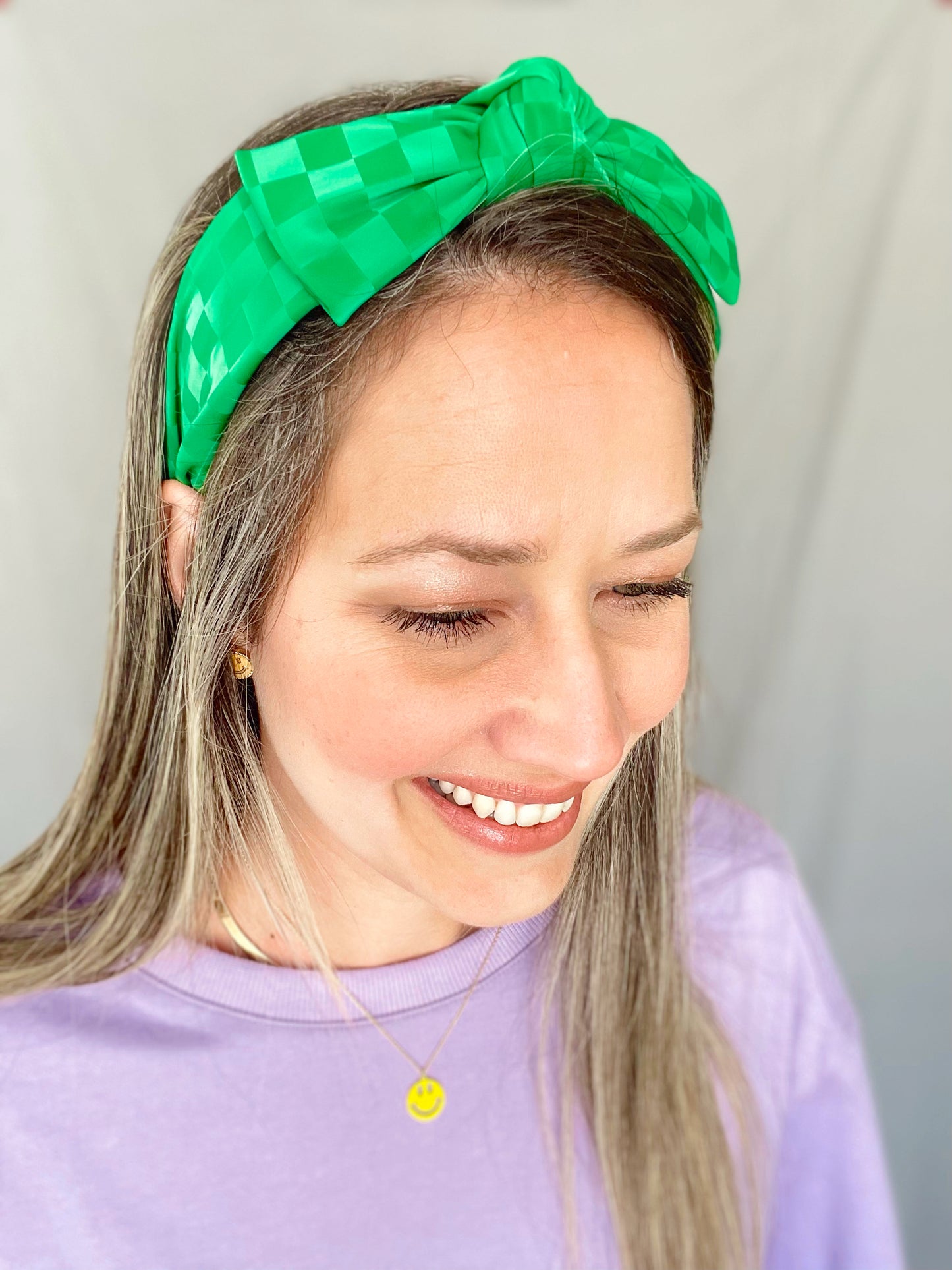 Green Checkered Headband