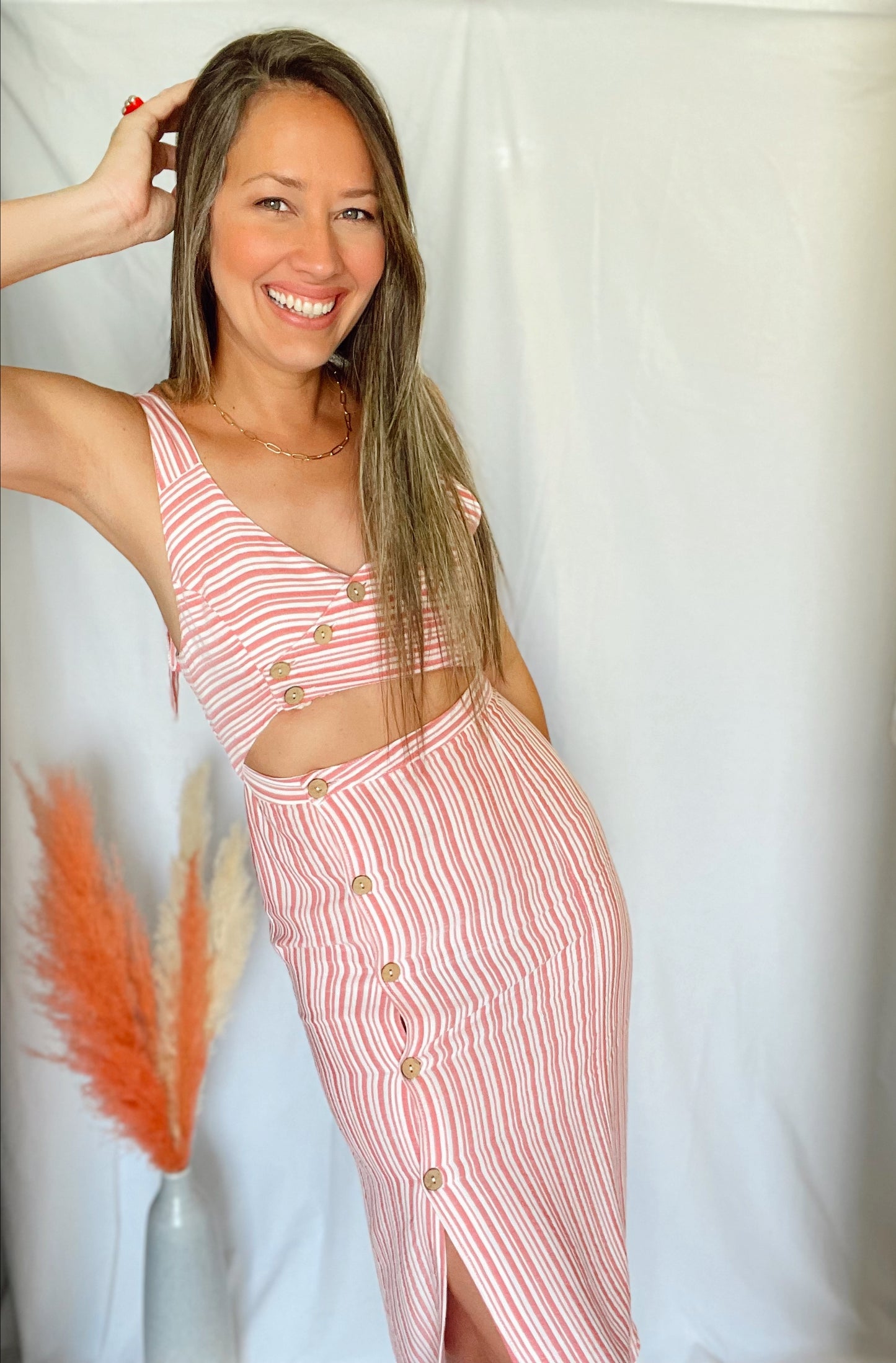 Lucie Red Stripes Dress