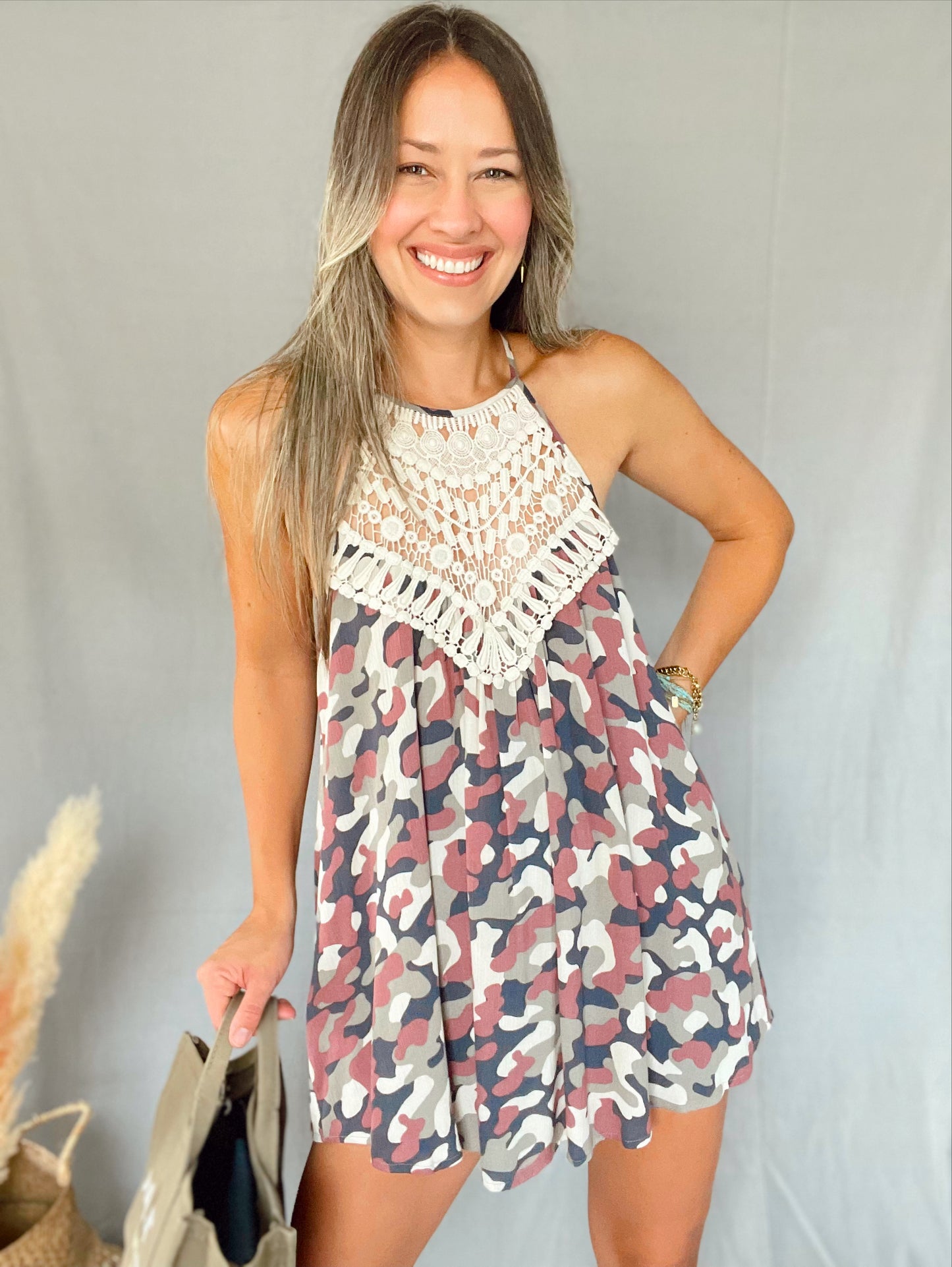 Elia Camo Top