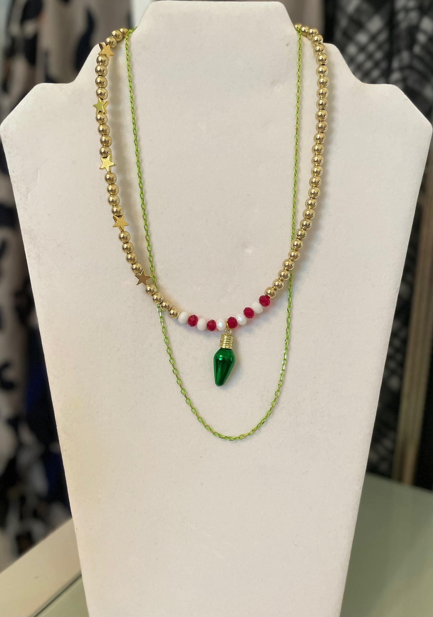 Star-Christmas Bead Necklace