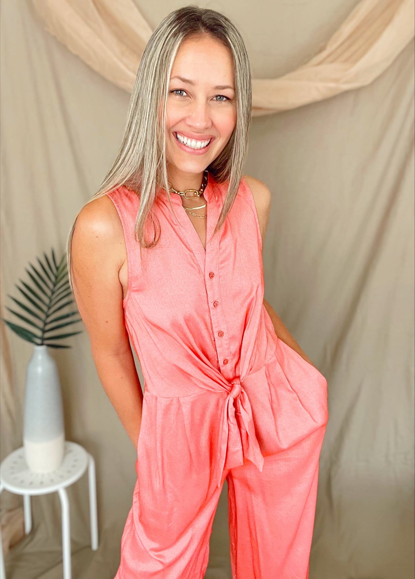 Coral Jumpsuit
