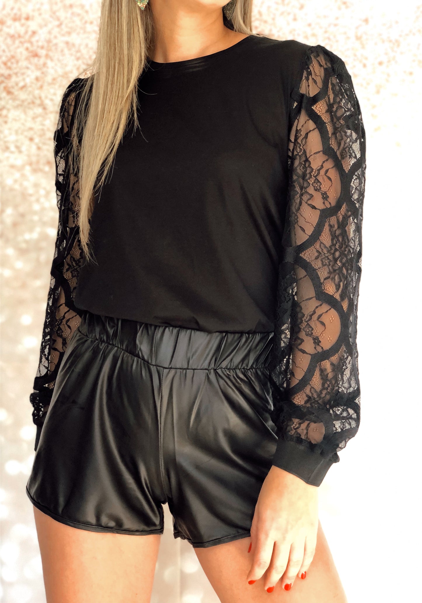 Elisa Black Puff Sleeve Causal Chic Top