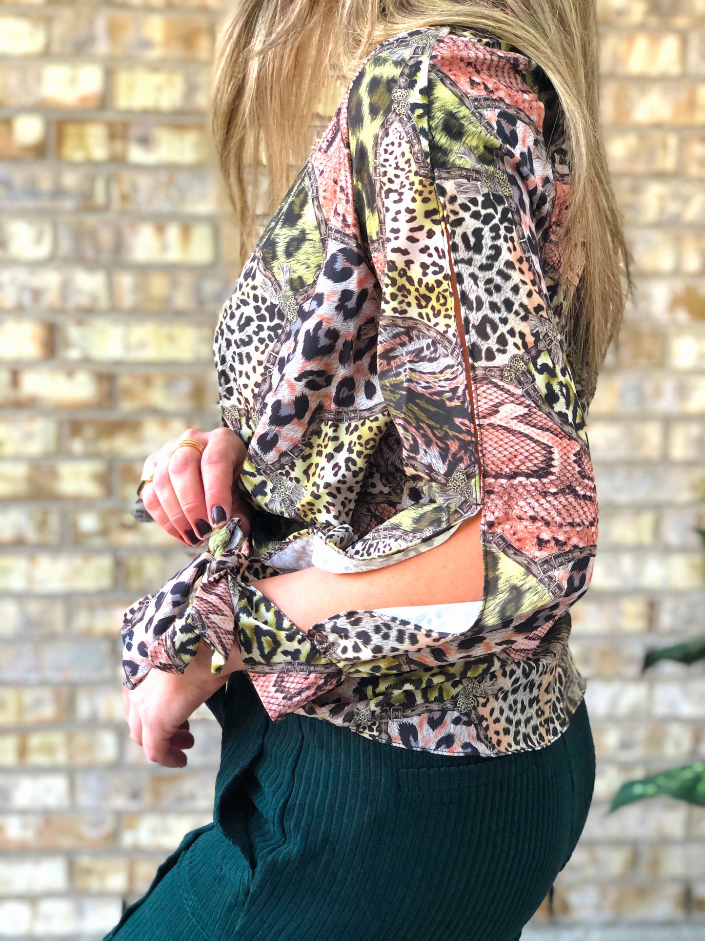 Bianca Olive Animal Print Top