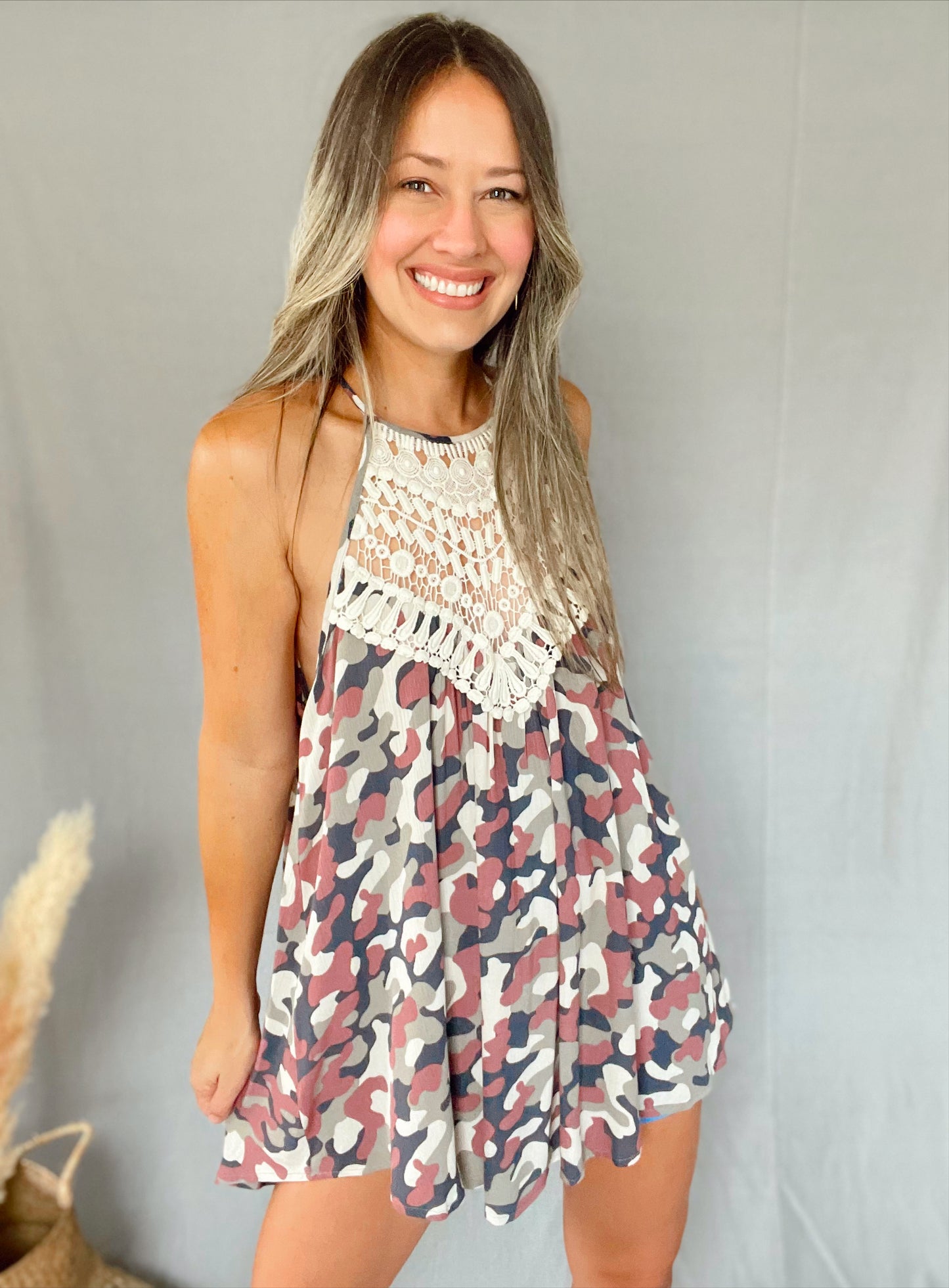 Elia Camo Top
