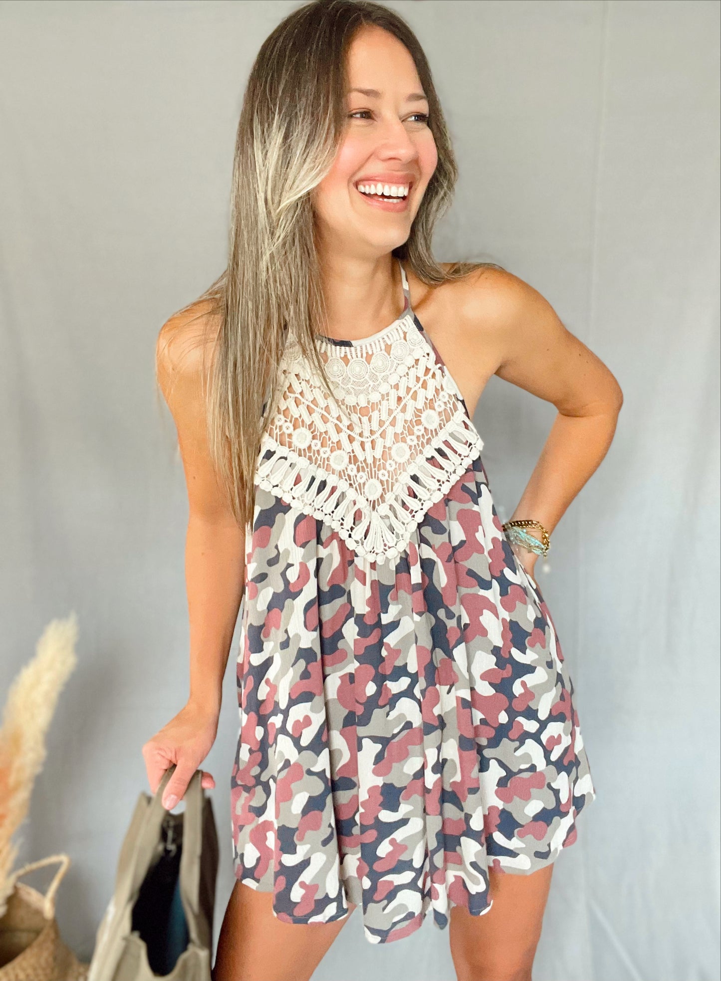 Elia Camo Top