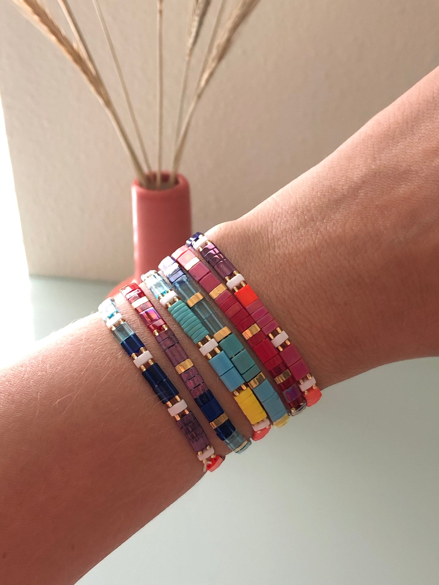 Tilu White Multi-Colored Beaded Bracelet