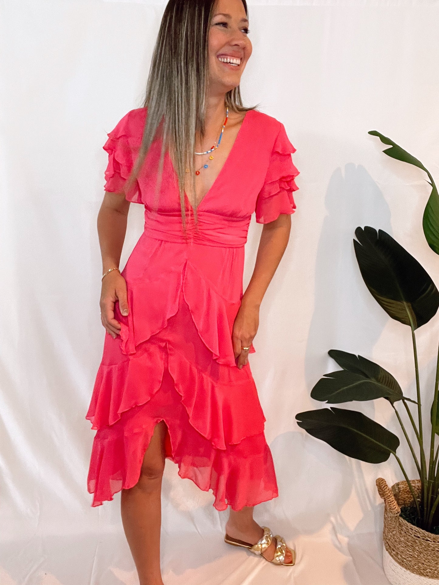 Fuchsia Ruffles Dress