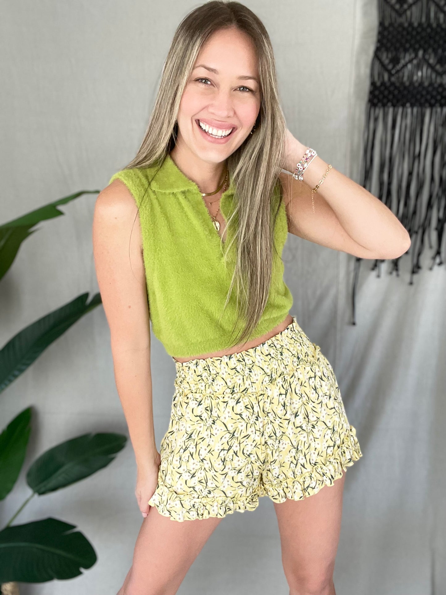 Lime Teddy Top