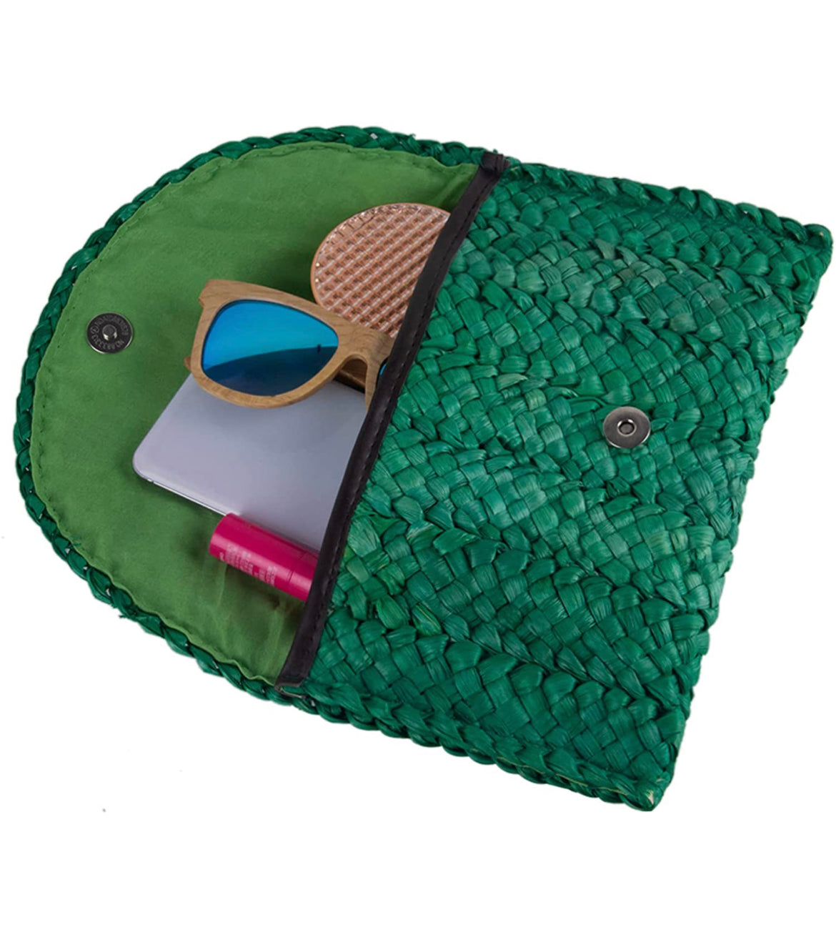 Green Straw Clutch
