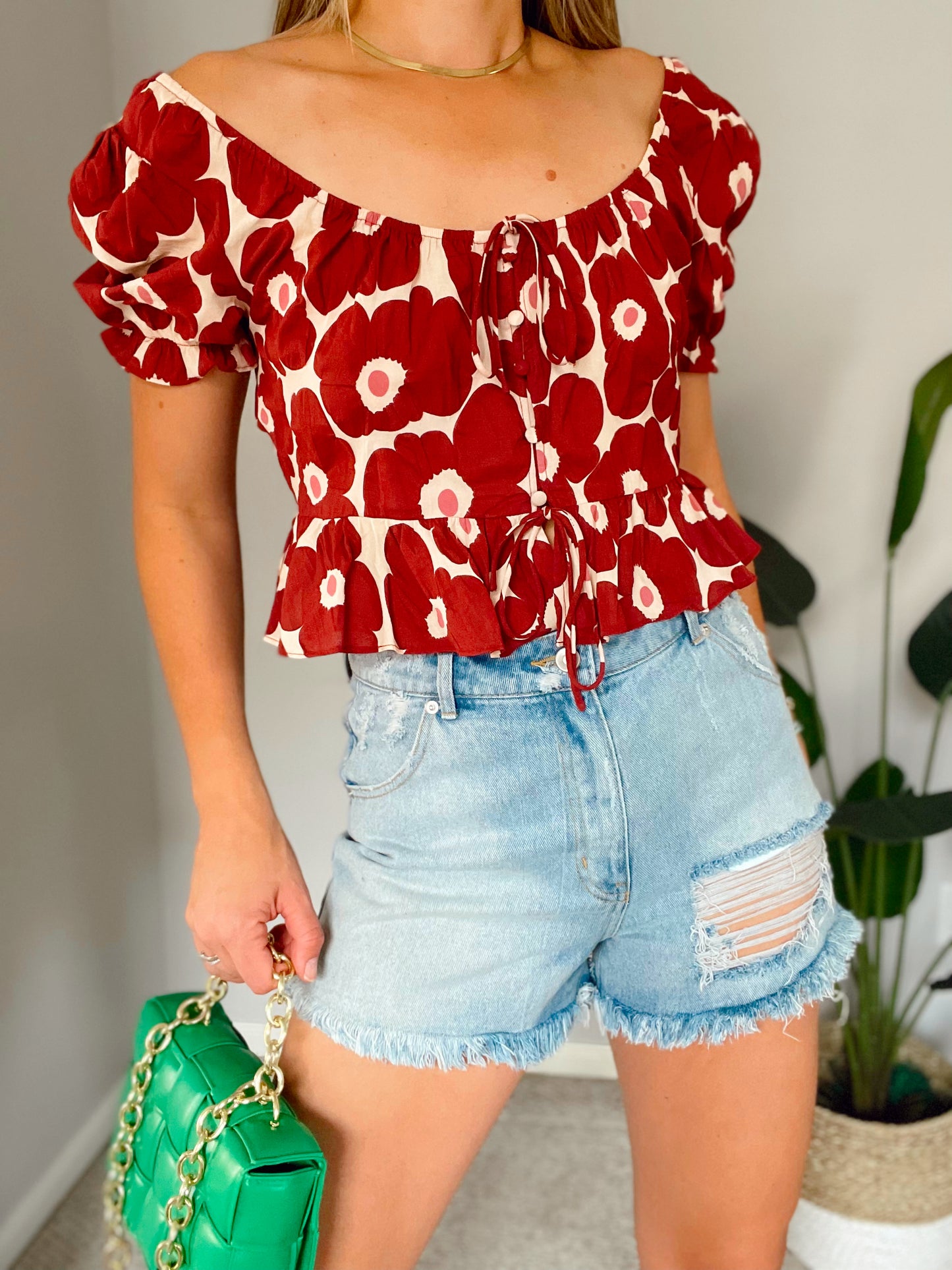 Puff Sleeve Floral Top