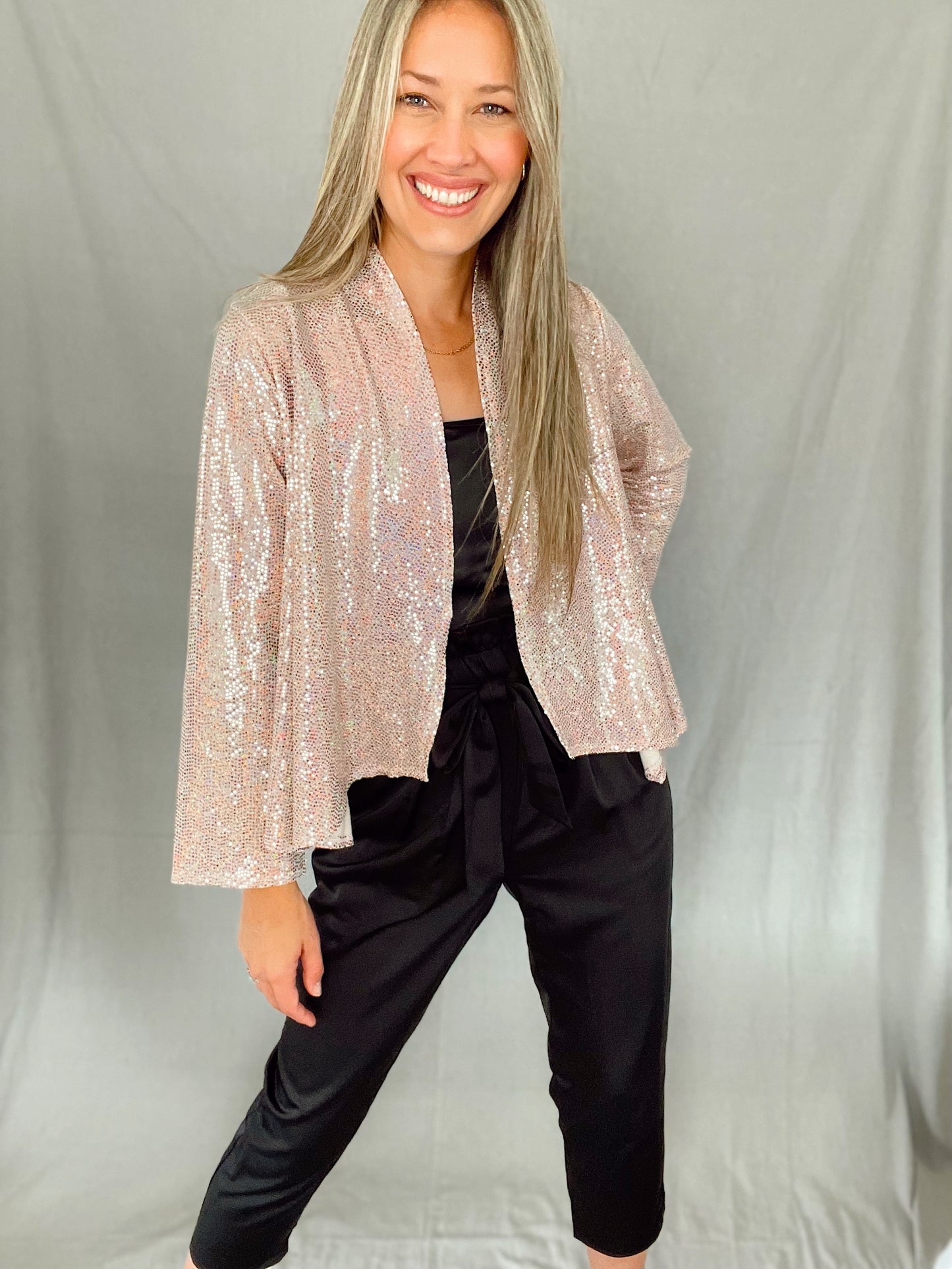 Sequin Champagne Cardigan