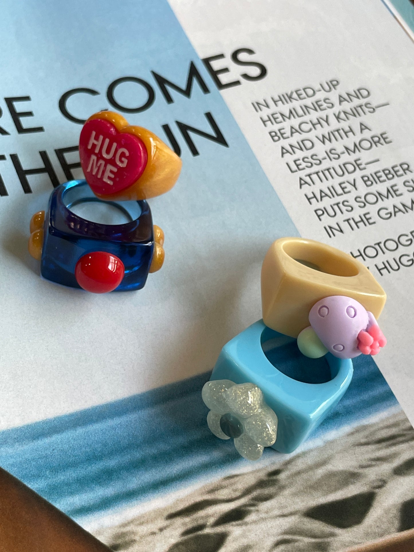 Chunky Acrylic Colorful Ring