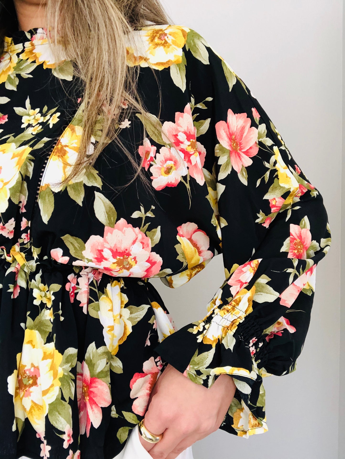 Celina Black Floral Top
