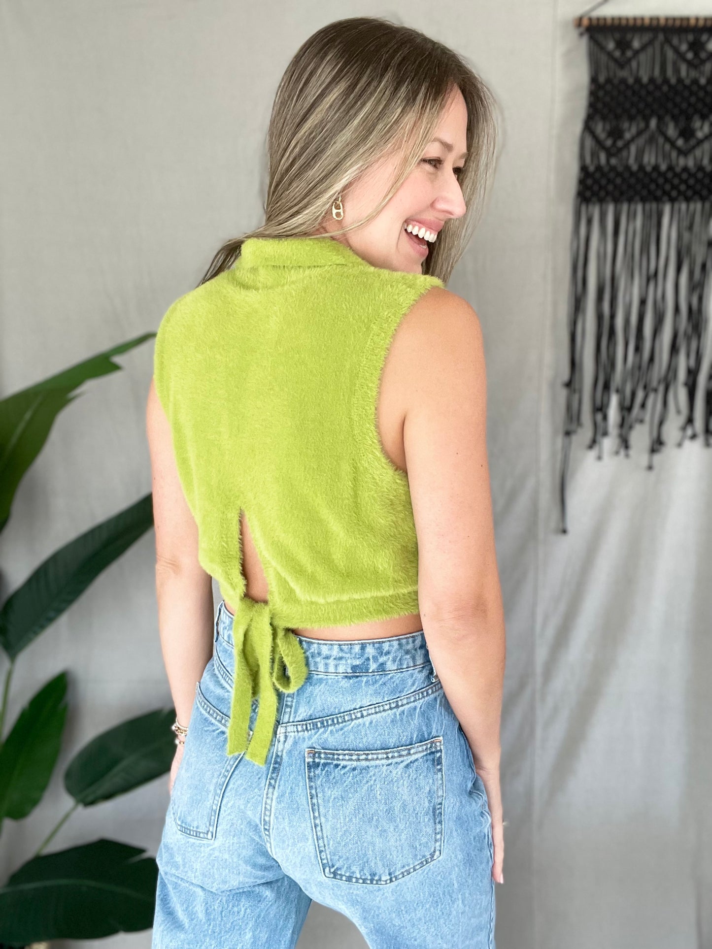 Lime Teddy Top