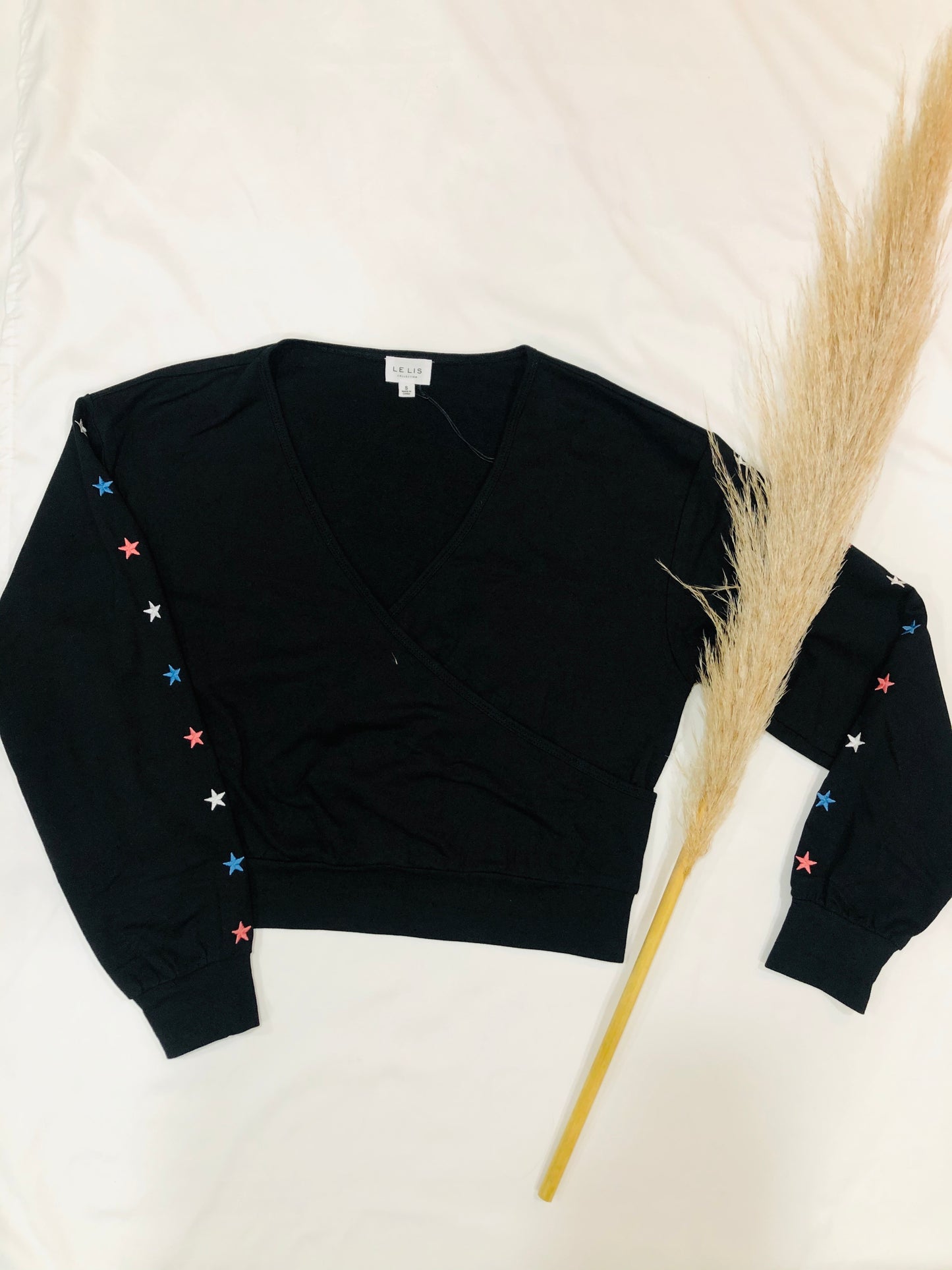 Black Star Crop Sweatshirt