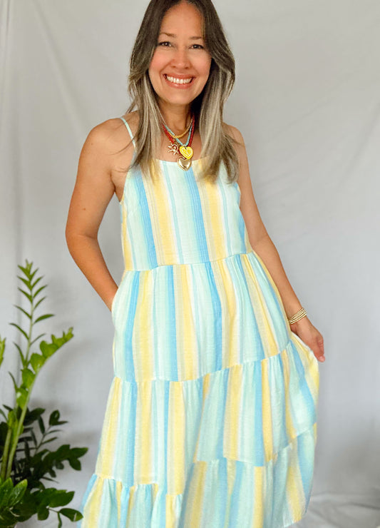 Mint Stripes Maxi Dress