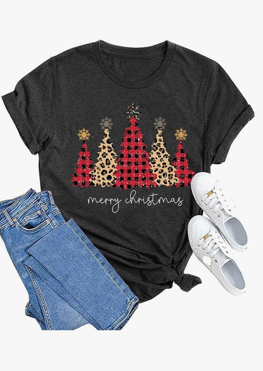 Flannet Christmas tree Gray T-shirt