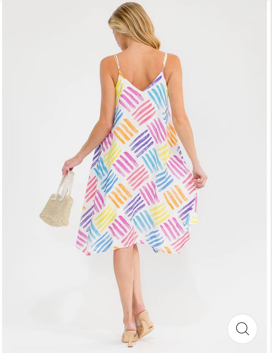 Teresa Colorful Tunic Midi Dress