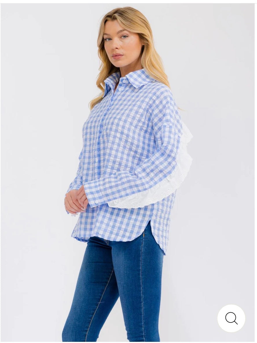 Blue Plaid Top