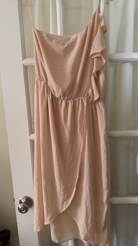 Nude Dress One shoulder