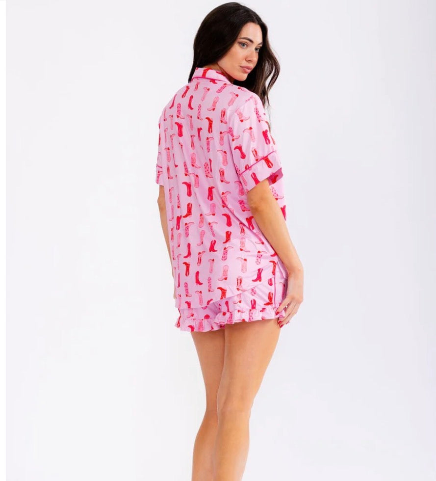 Cowgirl boots pink pijamas