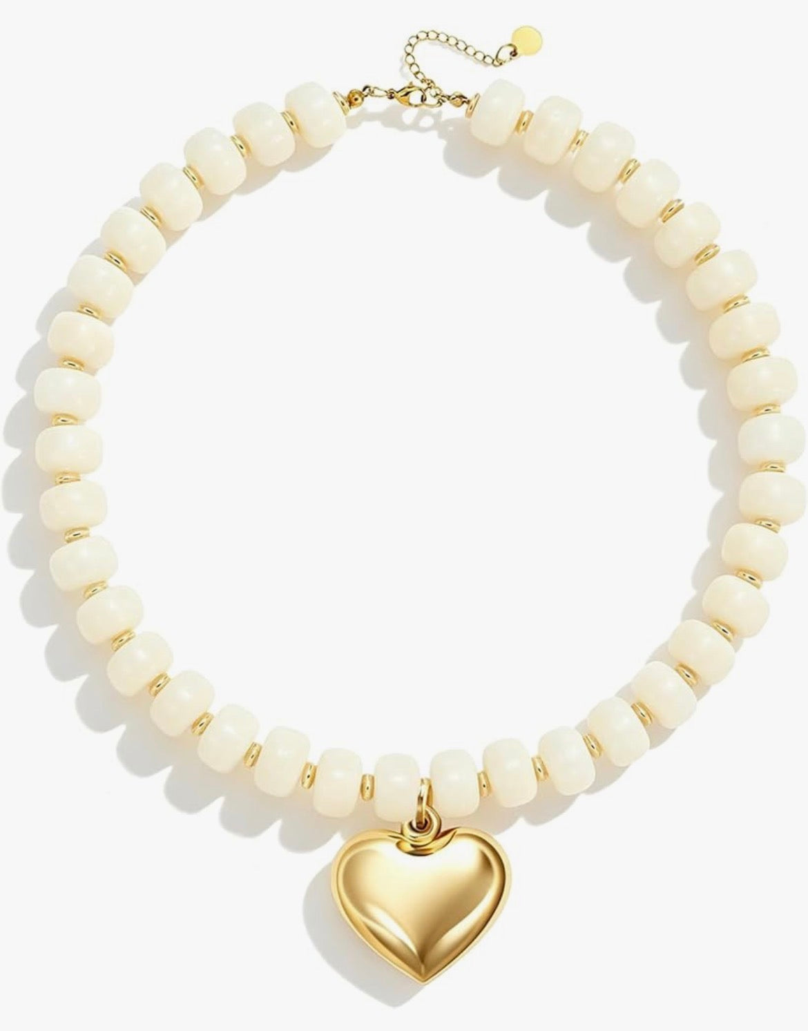 Gold Heart Beaded Necklace