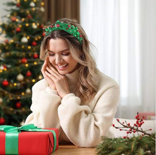 Christmas green headband