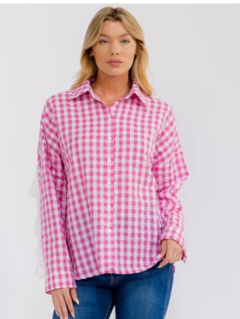 Pink Plaid Top