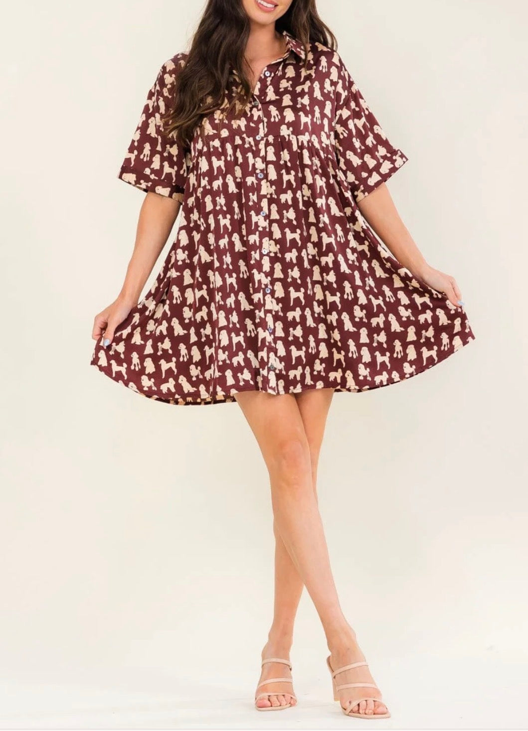 Dog Lover Brown Dress