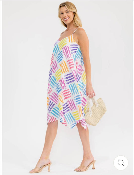 Teresa Colorful Tunic Midi Dress