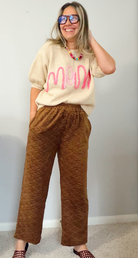Carolina Brown Wide Leg Pants