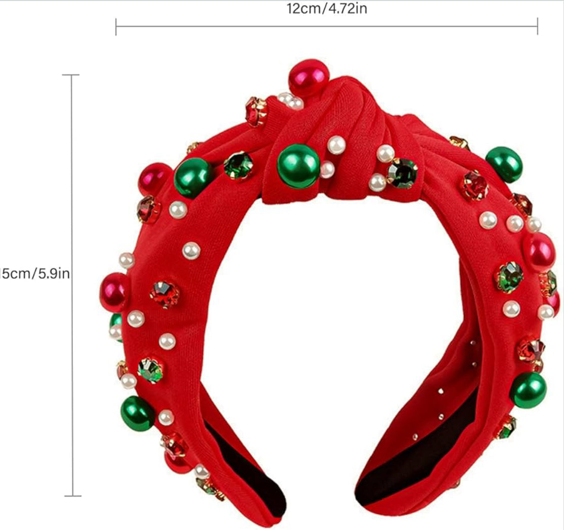 Christmas green headband